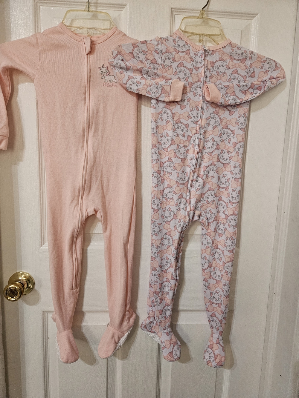 Pink Baby Footed One-Piece Sleepers - Set of 2